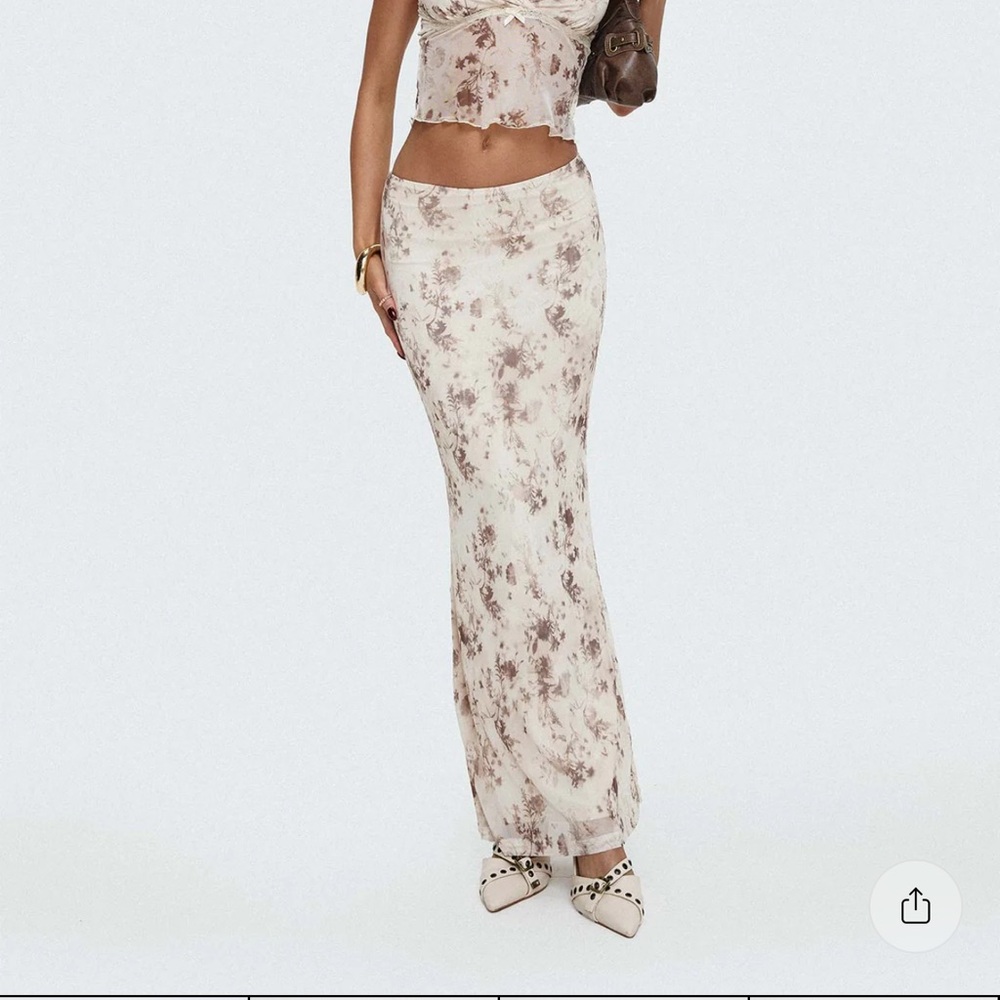 Princess Polly Floral Cream Maxi Skirt